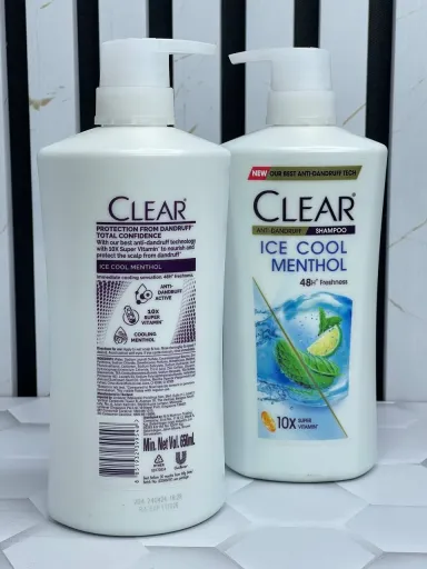 شامپو ضد شوره و خنک کننده بانوان کلیر مدل Ice Cool Menthol حجم 650 میل اصل