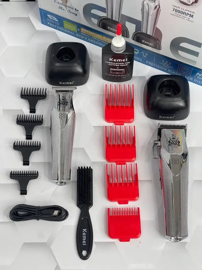 ست 2 قلو فلزی ماشین اصلاح کیمی مدل Kemei KM-8565