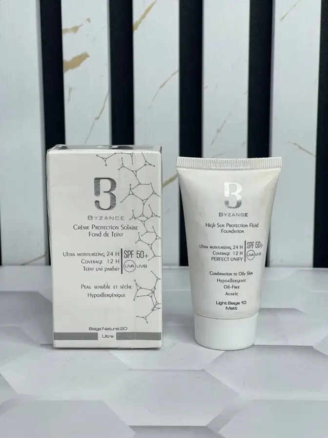 ضد آفتاب رنگی SPF50 بیزانس مناسب پوست چرب و مختلط
