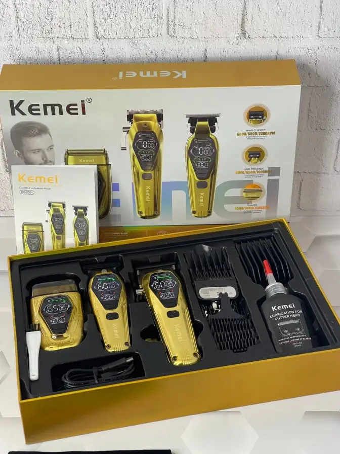 ست 3 قلو ماشین اصلاح کیمی Kemei مدل KM-8551