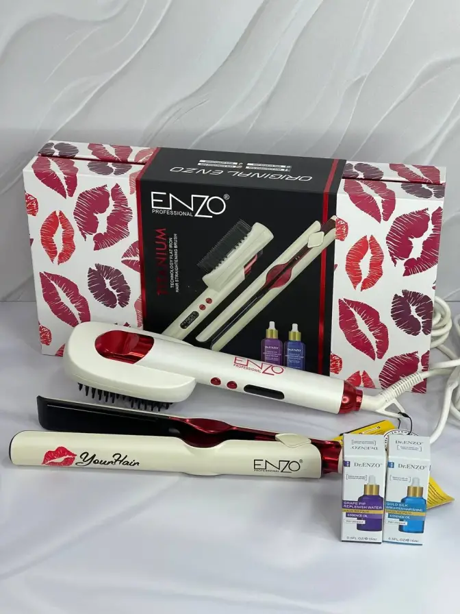 ست اتو مو و برس حرارتی انزو مدل ENZO EN-3846