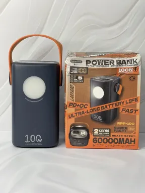 پاوربانک ریمکس مدل RPP-100 ظرفیت 60000 میلی‌آمپر‌ساعت